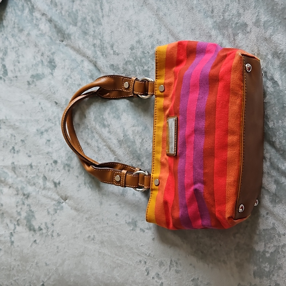 Liz Claiborne Pink Striped Purse - Shoulder Bag